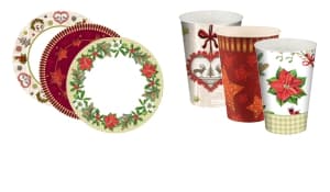 Assiettes & gobelets de Noël