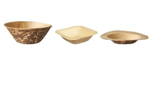 Assiettes & bols en bambou & palmier