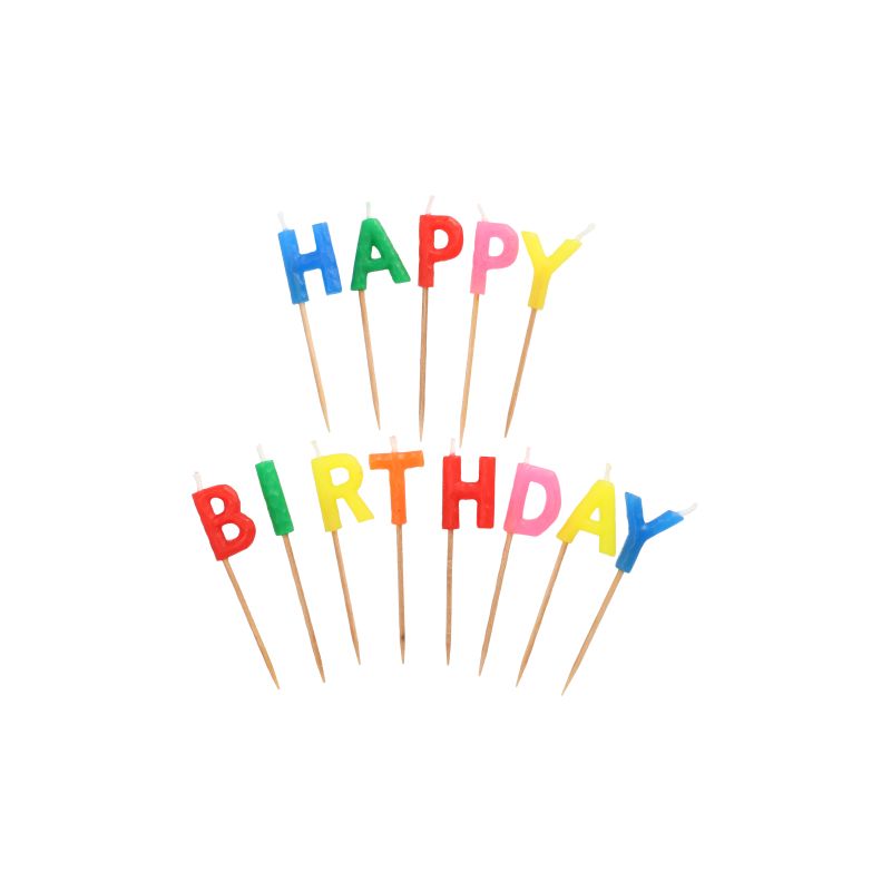 Buchstabenkerzen-Set 8 cm "Happy Birthday" - Bild 1 Buchstabenkerzen-Set 8 cm "Happy Birthday" - Bild 1
