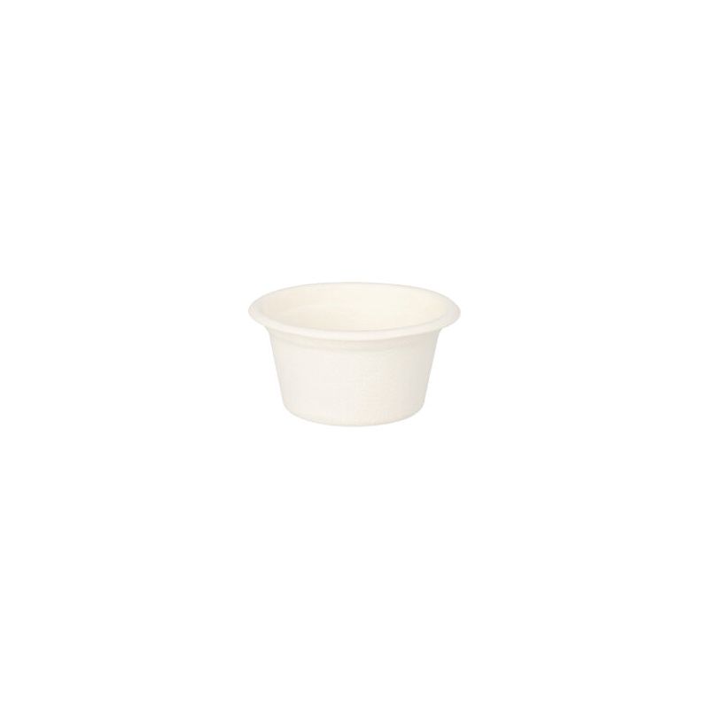 Dressingschalen aus Zuckerrohr "pure" 60 ml Ø 6 cm · 3 cm weiss - Bild 1
