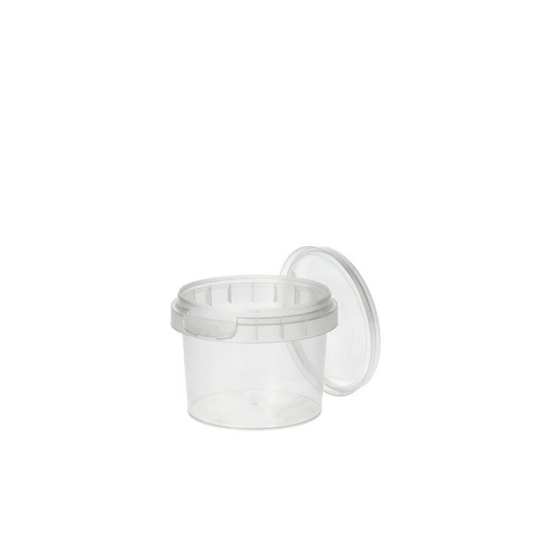 Feinkostbecher, PP rund 120 ml Ø 6,9 cm · 5,1 cm transparent mit Originalitätsverschluss - Bild 1 Feinkostbecher, PP rund 120 ml Ø 6,9 cm · 5,1 cm transparent mit Originalitätsverschluss - Bild 1