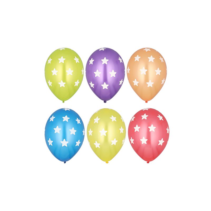 Luftballons Ø 29 cm farbig sortiert "Stars" - Bild 1 Luftballons Ø 29 cm farbig sortiert "Stars" - Bild 1