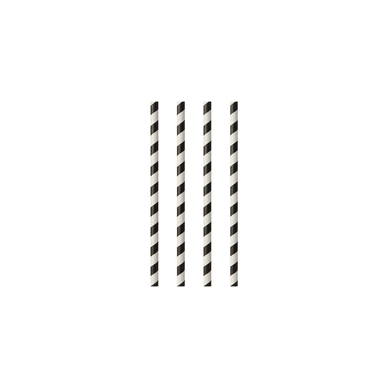 Papierstrohhalme Ø 6 mm · 20 cm schwarz/weiss "Stripes" - Bild 1 Papierstrohhalme Ø 6 mm · 20 cm schwarz/weiss "Stripes" - Bild 1