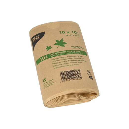Sacs compostables en papier 10 l 35 cm x 21 cm, marron 1