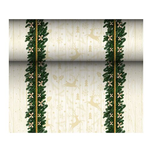 Chemin de table, aspect textile, Airlaid 24 m x 40 cm "Golden Star" 1