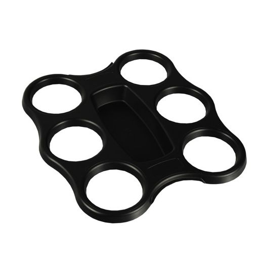 Plateaux de service, PS 22,4 cm x 24,4 cm x 2,4 cm noir pour 6 gobelets 1
