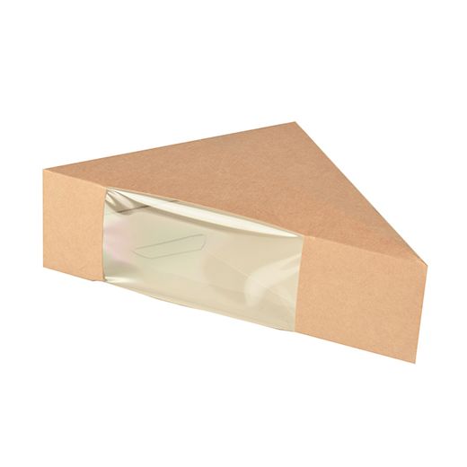 Boîtes à sandwich, carton avec fenêtre transparente en PLA 12,3 cm x 12,3 cm x 5,2 cm marron 1