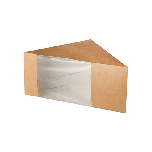 Boîtes à sandwich, carton avec fenêtre transparente en PLA 12,3 cm x 12,3 cm x 8,2 cm marron 1