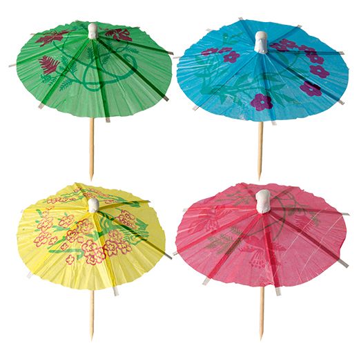 Piques décoratives 10 cm couleurs assorties "Ombrelles à glaces" 1