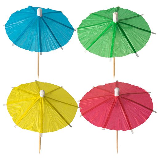 Piques décoratives 10 cm couleurs assorties "Ombrelle à glace, couleur unie" 1