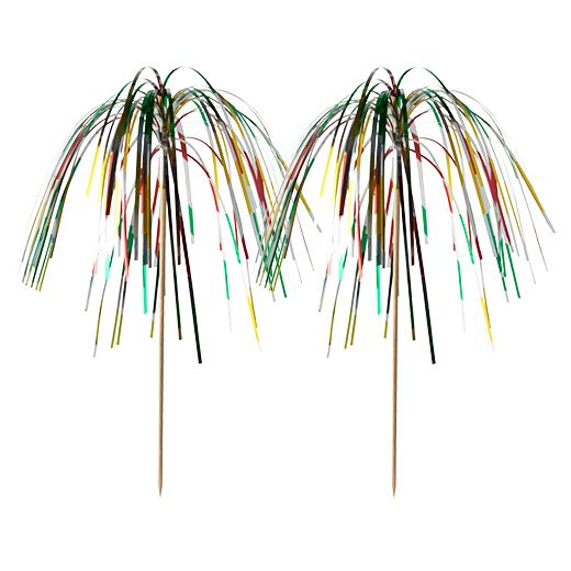 Piques décoratives 15,5 cm  multicolores Feu d'artifice 1