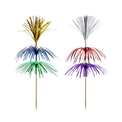 Piques décoratives 18 cm couleurs assorties  Feu d'artifice 1