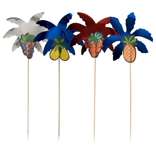 Piques décoratives 19,5 cm couleurs assorties "Palm Leaf" 1