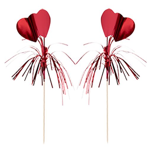 Piques décoratives 22 cm rouge "Amore" 1