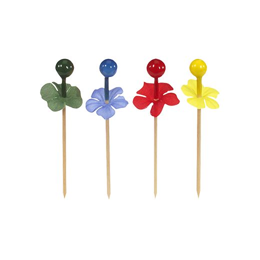 Piques décoratives 7 cm couleurs assorties "Baies" 1