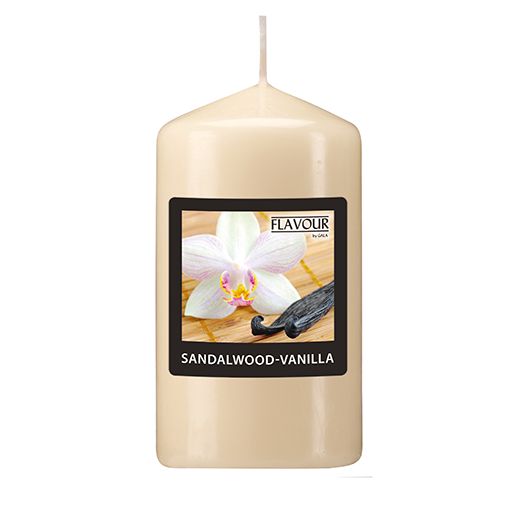 "Flavour by GALA" Bougie cylindrique parfumée Ø 58 mm · 110 mm ivoire - Sandalwood-Vanilla 1
