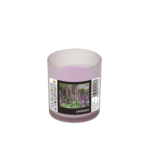 "Flavour by GALA" Bougie parfumée en verre Ø 70 mm · 77 mm violet - lavender "Indro" 1