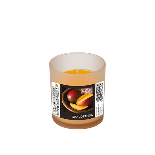 "Flavour by GALA" Bougie parfumée en verre Ø 70 mm · 77 mm abricot - Mango-Papaya "Indro" 1