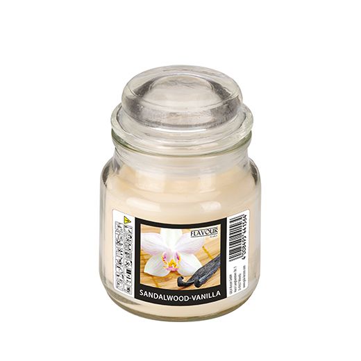 "Flavour by GALA" Flacon en verre  avec bougie Ø 63 mm · 85 mm ivoire - Sandalwood-Vanilla 1