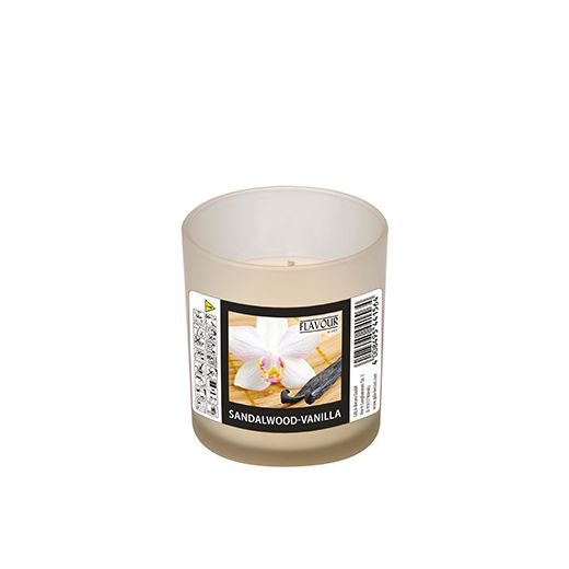 "Flavour by GALA" Bougie parfumée en verre Ø 70 mm · 77 mm ivoire - Sandalwood-Vanilla "Indro" 1