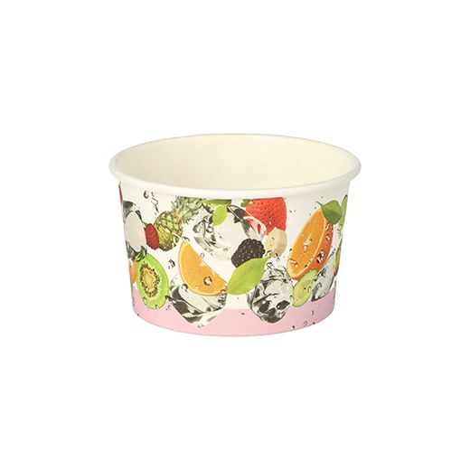 Pots à glace, en carton rond 150 ml Ø 8,7 cm · 5,2 cm "Fruits" 1