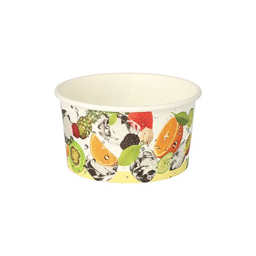 Pots à glace, en carton rond 250 ml Ø 9,5 cm · 6 cm "Fruits" 1