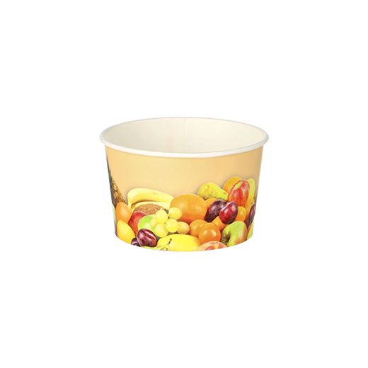 Pots à glace, en carton rond 125 ml Ø 8 cm · 4,8 cm "Fruits" 1