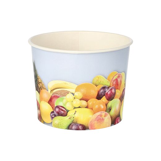 Pots à glace, en carton rond 500 ml Ø 11 cm · 8,3 cm "Fruits" 1