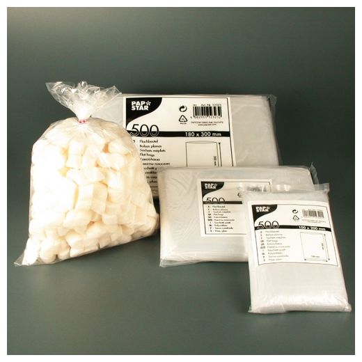 Sachets à fond plat, LDPE 50 cm x 30 cm transparent 1
