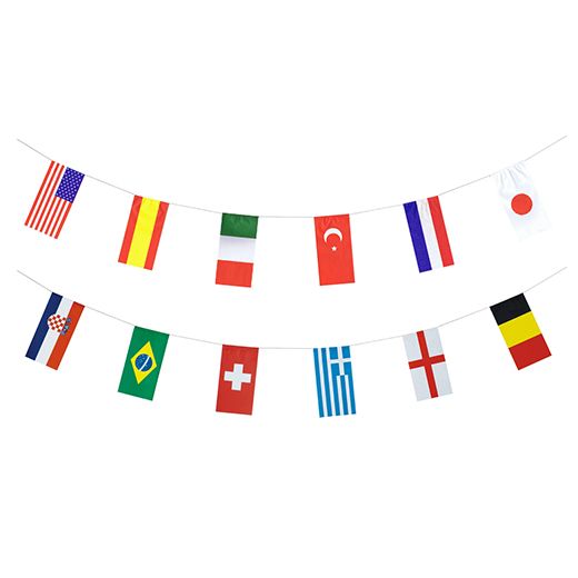 Guirlande de drapeaux, papier 10 m "32 Nations" ininflammable 1