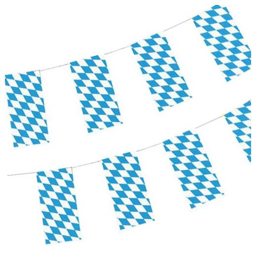 Guirlande de drapeaux, papier 10 m "Bavarois bleu" ininflammable 1