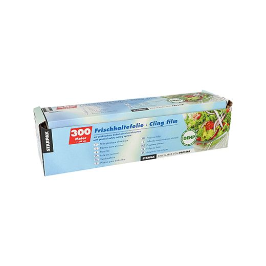 Film plastique alimentaire, PVC 300 m x 30 cm avec système de coupe pratique 1