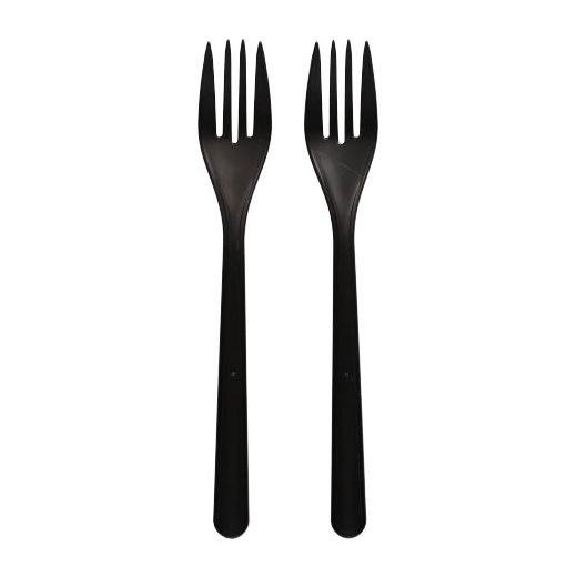 Fourchettes (réutilisables), PP 18,5 cm, noir, ultra résistant 1