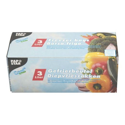 Sacs de congélation, LLDPE 3 l 32 cm x 25 cm transparent en boîte 1