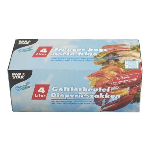Sacs de congélation, LLDPE 4 l 40 cm x 25 cm transparent en boîte 1