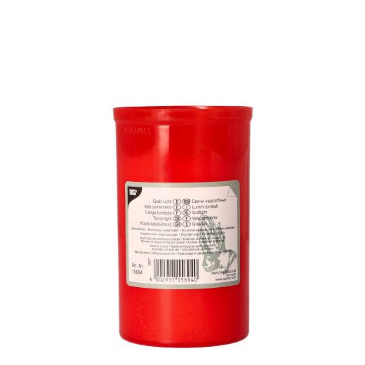 Bougie cimetière T3 Ø 6,4 cm · 10 cm enveloppe rouge 1