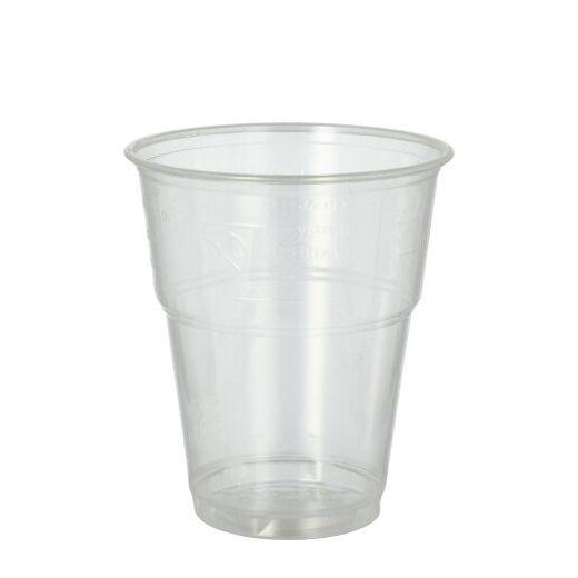 Gobelets pour boissons froides en P.L.A. "pure" 0,3 l transparent idéal pour biere-avec trait de mousse 1