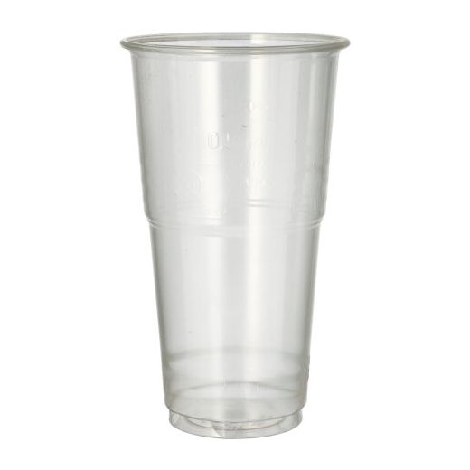 Gobelets pour boissons froides en P.L.A. "pure" 0,5 l  transparent avec trait de mousse-idéal pour bière 1