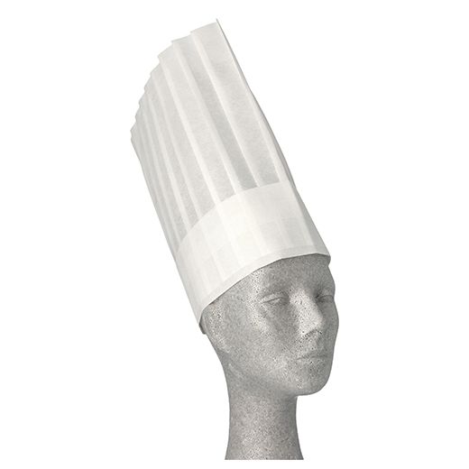 Toques de cuisinier, voile de PP, 30 cm x 28 cm blanc "Toscana" ajustable, pliée 1