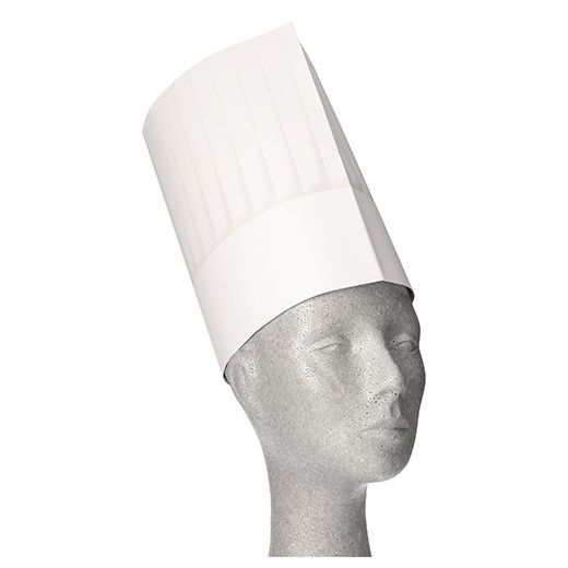 "WORK-INN/-PS" Toque de cuisinier, papier 23 cm x 32,5 cm blanc "Burgund" ajustable 1