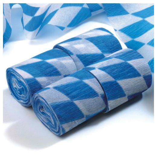 Banderoles, crépon 10 m x 5 cm "Bavarois bleu" difficilement inflammable 1
