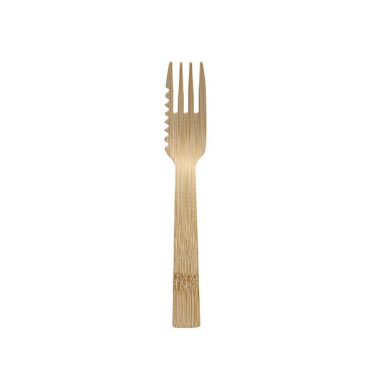 Fourchettes à gâteaux et snacks, bambou "pure" 14,5 cm avec un côté dentelé. 1