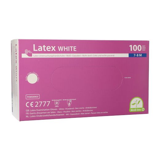 "Medi-Inn® PS" Gants en latex, poudrés "White" blanc-nature Taille M 1
