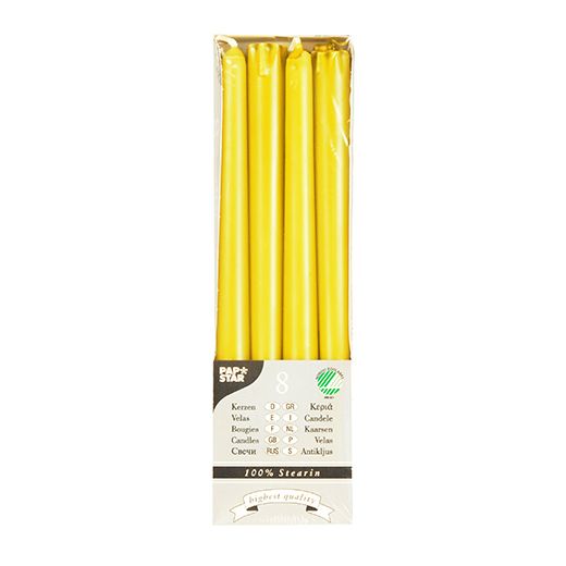 Bougies de chandelier Ø 2,2 cm · 25 cm jaune en 100 % stéarine 1