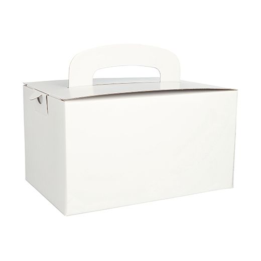 Boîtes pour gâteaux en carton rectangulaire 12,5 cm x 15,5 cm x 22,5 cm blanc avec poignée 1