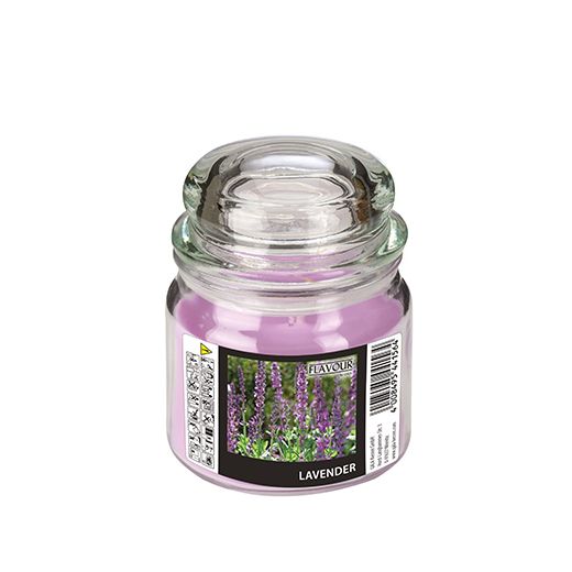 "Flavour by GALA" Bougie en bonbonnière à verre, MAXI Ø 90 mm · 120 mm violet - lavender 1