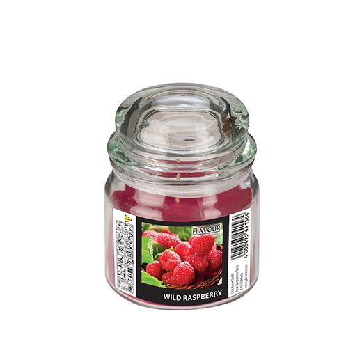 "Flavour by GALA" Bougie en bonbonnière à verre, MAXI Ø 90 mm · 120 mm lie de vin - Wild Raspberry 1