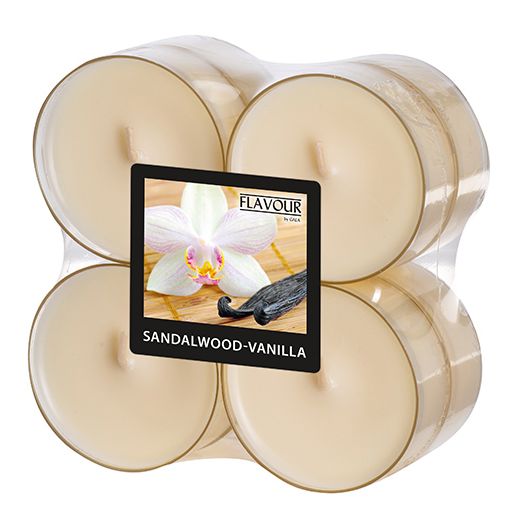 "Flavour by GALA" Bougies parfumées maxi Ø 59 mm · 24 mm ivoire - Sandalwood-Vanilla en polycarbonate 1