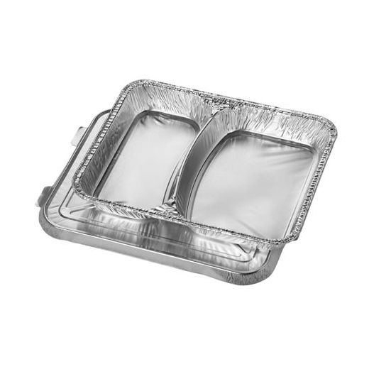 Plat en aluminium, avec couvercle 2 compartiments 830 ml 3 cm x 17,7 cm x 22,5 cm 1