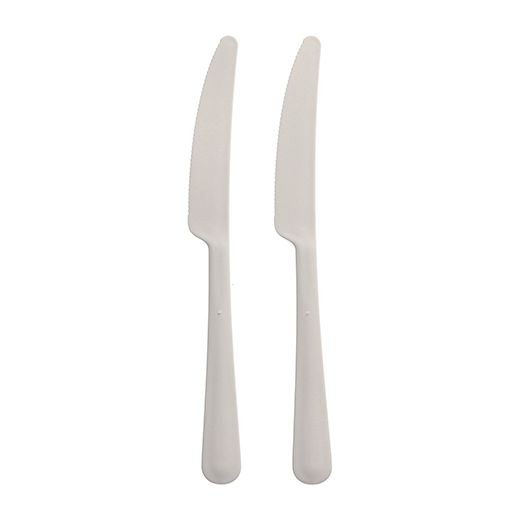Couteaux (réutilisables) PP 19,7 cm blanc, très résistant, en boîte distributrice 1